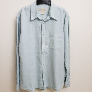 Banana Republic Light Blue Long Sleeve Linen Shirt